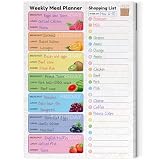 Zoe Deco Wöchentlicher Essensplaner (Obst, 18 x 25 cm), magnetischer Notizblock für Kühlschrank, 52 leicht abreißbare Blätter für Eink