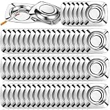 Threlaco 50 Stück Aschenbecher Edelstahl Rauchaschenbecher rauchfreier Aschenbecher Halter Indoor Metall Aschenbecher Tischplatte Edelstahl Quadratische Runde Ecke Aschenbecher für Zuhause T