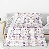 ZhanGM Schöne Flanelldecke mit Weinblättern, leicht, atmungsaktiv, für Sofa, Couch und Bett, ideal für Geschenke, Camping, R