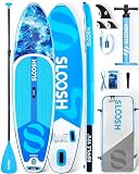 SLOOSH Aufblasbares Stand-Up-Paddle-Board, 10'6' Paddleboard mit Premium-Zubehör, rutschfestes Eva-Deck, ultraleichte Tragetasche und Pumpe, Ripple SUP für Jugendliche & Erwachsene, Küstensp