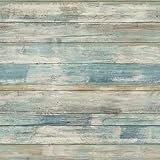 Hode Klebefolie Holzoptik Möbelfolie Holz Blaugrün 40x1000cm Tapete Selbstklebende Folie für Möbel Wand Schublade Küchenrückwand Badmöbel DIY W