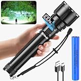 daphomeu Extrem Helle LED Taschenlampe mit 10000mAh Akku, 500000 Lumen Wiederaufladbar, Wasserdichte Taktische Taschenlampe mit 5 Lichtmodi, Ideal für Camping, Klettern, W