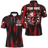 Personalisierte Dartscheibe mit Rotem Totenkopf für Männer & Frauen – Polo & Quarter-Zip Shirts und Team-Liga Darts-Trikots T1515