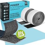 STARKL® Klettband Selbstklebend - BPA Frei - 5m x 50mm - Klettverschluss Selbstklebend Schwarz - Extra Stark u. Extra Breit -Doppelseitiges Klettband für Innen und Auß