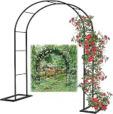 Stahlrahmen Gartenlaube für Kletterpflanzen, freistehend, wetterbeständig, Metall-Torbogen, erhältlich in verschiedenen B