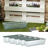 6 Stück Pflanzkübel Übertöpfe für Europaletten 38x13x9