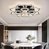 Großer Deckenventilator mit Licht und Fernbedienung, dimmbare LED-Deckenleuchte mit 6 Geschwindigkeiten und Ventilator, Winter- und Sommerfunktion, umkehrbarer Gleichstrommotor für Schlafzimmer, W