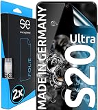 S.E für Samsung Galaxy S20 Ultra Schutzfolie, 2x Full Screen, Positionierhilfe, Galaxy S20 Ultra Folie, transparente Displayfolie, innovatives Spezialmaterial kein G