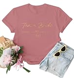WOOD MEETS COLOR T-Shirt Team Bride,Bridejungfer Tshirt,Tshirt Frauen,Junqgesellenabs chied T-Shirt（Personalisierte Bride Rose M）