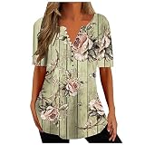 Tshirt Damen Sommer Atmungsaktives Bluse Sale Angebote Tee shirt Mit V-Ausschnitt, Bedruckt, Lässig Locker, Kurzärmelig. Kurzarm Top Mit V-Ausschnitt Oberteile Weiches Und Bequemes Tops Casual F