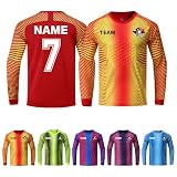 LAIFU Individuelles Torwarttrikot für Erwachsene Individuelles Junior-Torwarttrikot mit Name, Nummer, Teamname und Teamwapp