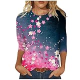 Damen Sweatshirt Bluse Women Herbste Fahrrad Kurzarm T Shirt Legerer Weite Coole Baumwolle Rundhals mit Federn Lila S