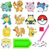 Diamond Painting Kinder, DIY Diamant Aufkleber Kit, 12 Stück Cartoon Diamantmalerei für Kinder, DIY Diamant Painting Kit für Kinder und Erwachsene Anfänger, Geburtstags Geschenk für Jungen M