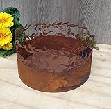 Pflanzring mit Ranke Durchmesser ca. 25 cm aus Metall in Edelrost Garten Blumenkasten Sommer Balkon Terrasse Vintage Blumentop