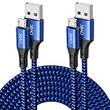 Micro USB Kabel 2 Stück 3M3M, Ladekabel Micro USB Schnellladekabel kompatibel mit Galaxy S7 S6 S5 J7 (2018) J6 J5, Huawei P Smart, P40 Lite E, P10 Lite, Y9 Y8 Y7, PS4 C