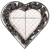 Wetterfestes Metallherz mit Anthrazitfarbenen Steinen - Elegante Pflanzschale für Grabgestaltung & Gartendeko - Herzform Pflanzherz Grabschale für Friedhof & Garten - Dekoratives Herz aus M