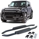 Trittbretter Seitenrohre Aluminium Schwarz für Land Rover Defender L663 90 ab 19