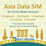 Südostasien Nur Daten SIM | Indonesien, Malaysia, Singapur, Thailand, Vietnam | 1 GB täglich bei 4G LTE High-Speed-I
