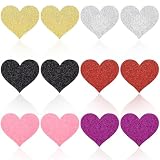 Sibba 12 Stück Nippelabdeckung Damen Nipple Cover Dünne Selbstklebende Brustwarzenabdeckungen Nippel Cover Aufkleber Nippelpads Nippelaufkleber Frauen Rave Party Brustabdeckungen Brustpasties H
