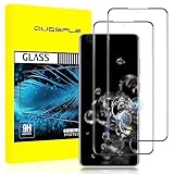 QUESPLE [2 Stück] Panzerglas Schutzfolie für Samsung Galaxy S20 Ultra, Anti-Kratzen, Ultra-klar, Anti-Bläschen, Fingerabdruck-ID Gehärtetem Glas Displayschutzfolie für Samsung S20 U
