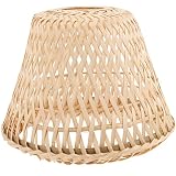 Kichvoe Lampenschirm, handgewebt, hängender Anhänger, Licht, Schatten, Rattankorb, Kronleuchter, Lampenschirm, gewebt, Decke, Licht, Decke für Kaffee, Beig