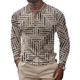 Casual T-Shirt Herren Workout Elastizität Komfortabel Longsleeve Hemd Herren Klassisch All-Match Trend Poloshirt Herren Lose Einfarbig Revers Basic Hemd Herren AA-04 M