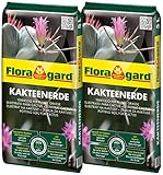 Floragard Kakteenerde 2x5L - für alle Kakteen und sukkulenten Pflanzen - schonend aufgedüngt - mit reinem Q