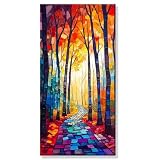 Malen Nach Zahlen Abstrakt Wald(2), Malen Nach Zahlen, DIY Faltenfreie Leinwand, Kreativ set für Erwachsene, Mit Pinseln und Ölgemälde Acrylfarbe, Zimmer Deko Geschenke für Frauen 25x50cm s0h-333
