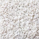 LIHAO Kieselsteine Weiß Marmorsteine Deko Kies Schneeweiß für Topfpflanzen Pflanztöpfen Balkon Aquarium Grünpflanzen Mini Garten, ca.460g
