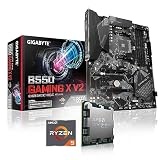 Memory PC Aufrüst-Kit Bundle Ryzen 7 5700X 8X 4.6 GHz Prozessor, Gigabyte B550 Gaming X V2 Mainboard (Komplett fertig zusammengebaut inkl. Bios Update und Funktionskontrolle)