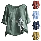 Warehouse Deals Angebote B Ware Deals des Tages Leinenbluse Damen Sommer Leinen Shirt Große Größen Baumwolle Leinenshirt Oberteile Elegante Frauen Leinenhemd Tee Top T-Shirts Blusen The D