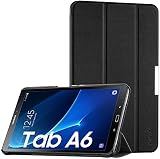 EasyAcc Ultra Dünn Hülle für Samsaung Galaxy Tab A6 10.1 2016, mit Standfunktion und Auto Sleep/Wake Up Funktion Slim Leder Case Perfekt kompatibel für Galaxy Tab A6 10.1 Zoll T580/ T585,Schw