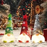 GothicBride 3 Stück Weihnachts Wichtel Figuren Weihnachten Deko 20cm Leuchtende Weihnachtszwerg Schwedisch Klein Zwerg Weihnachtsdeko Dekoration Party Weihnachtsbaum Geschenk