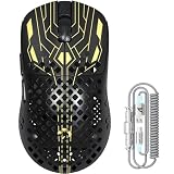 MAMBASNAKE M2 Ultra-Lightweight Wireless Gaming Mouse, PAW3395PRO Sensor 40000 DPI, 41g Carbon Fiber, Mouse Coiled Cable, Tri-Mode 2.4G/Bluetooth/Wired, 100M Clicks, Cloud Driver, Ergonomic Desig