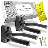 BELFORT® Wandhalterung Gitarre [2 Stück] + Gitarrenschule — Gitarrenhalter für die Wand - Gitarren Wandhalterung, geeignet für alle S