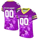 YSFWL Personalisiertes American FootballTrikot Individuell Printed Team Name & Number Custom Football Jersey Sporttrikot für Männer Frauen Jugend Unisex Schnelltrocknend Atmungsaktiv Tshirt(#B 9)