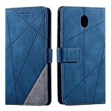 SONWO Hülle für Samsung Galaxy J7 2017, Premium Leder PU Handyhülle Flip Case Wallet Silikon Bumper Schutzhülle Klapphülle für Galaxy J7 2017, B