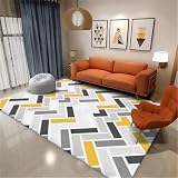 WBDYMX Outdoor Teppiche70x140CM Girls Rugs Rugs Gelb modernes geometrisches Muster bequemer strapazierfähiger Teppich G