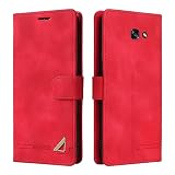 OKZone Kompatibel mit Samsung Galaxy A5 2017/A520 Hülle, Halterung Standfunktion Kartenfach Wallet Schutzhülle Stoßfest Premium Leder Schutzhülle Handyhülle für Samsung Galaxy A5 2017/A520 (Rot)