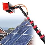 3,6–9 m Teleskopstange zum Fensterputzen, ausziehbare Bürste mit Wasserzufuhr, geeignet zum Reinigen von Wintergartendächern, Photovoltaikmodulen/Fenstern, 50 cm Bürstenkopf, 3,6 m/11,8