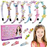 FORMIZON DIY Haarreif Set für Kinder, Haarschmuck Bastelsets Mädchen, DIY Blumen Haarschmuck Set, Haarbänder Selber Machen, Kreatives Haarband Basteln Geschenk für Machen 5-12 J