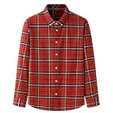 YANQSHM Holzfällerhemd Herren, Flanellhemd Herren Baumwolle Kariertes Hemd Herren Langarm Weihnachtsrot Kariertes Hemd Flanell Arbeitsjacken Holzfällerhemd Wintermantel für Herren M