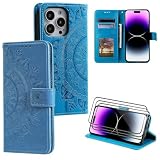 MBSLFY Handyhülle für Samsung Galaxy S7 Edge Hülle [mit 3 Stück Panzer Schutz Glas] [Premium PU Leder] [Kartenfach] Leder Schutzhülle Klapphülle Ledertasche Hülle - B