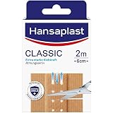Hansaplast Classic Pflaster (2 m x 6 cm), zuschneidbare Wundpflaster mit extra starker Klebkraft & Bacteria Shield, flexibles und atmungsaktives Verb