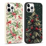 Foonary 2 x Weihnachten Handyhülle für Apple iPhone 11 Pro Max 6,5' Hülle, Aesthetic Weihnachts Weihnachtsbaum Muster Motiv Design Case, Silikon Christmas Schutzhülle Cover für iPhone 11 Pro Max,05