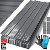 KESSER® 14x Profilblech Trapezblech 110cm x 46cm = 7 m² - Dachblech für Gerätehaus, Dachplatten Verzinkter Stahl 0,25mm, inkl. 100 Schrauben + Unterlegescheiben & Montagehandschuhe, G