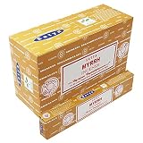 Satya Myrrhe Fragrance Räucherstäbchen 12er Pack Aggarbatti Home Scent Fragrance Aromatherapy 15G X 12 Pack (180G)