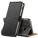 Anjoo Hülle Kompatibel für Samsung Galaxy A5 2017, Premium Leder Flip Wallet Case mit Standfunktion, Kartenfächern und Magnetverschluss, Schw