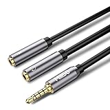 MillSO Headset Adapter 3.5mm Audio Y Splitter Kopfhörer Mikrofon Adapter (3.5mm männlicher TRRS Klinke Stecker auf 2 TRS Buchse) für PS4, Xbox One, Smartphones und Laptop- G