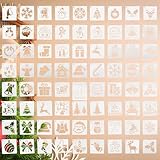 HO2NLE 72 Stück Weihnachtsschablonen Schablonen Schneemann Schneeflocken Schablonen Weihnachten Fenster Deko Fensterschablonen Zeichenschablonen für Wand Fotoalbum Karten Scrapbooking